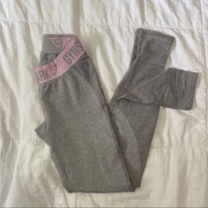 Grey & Pink Gymshark Flex Leggings